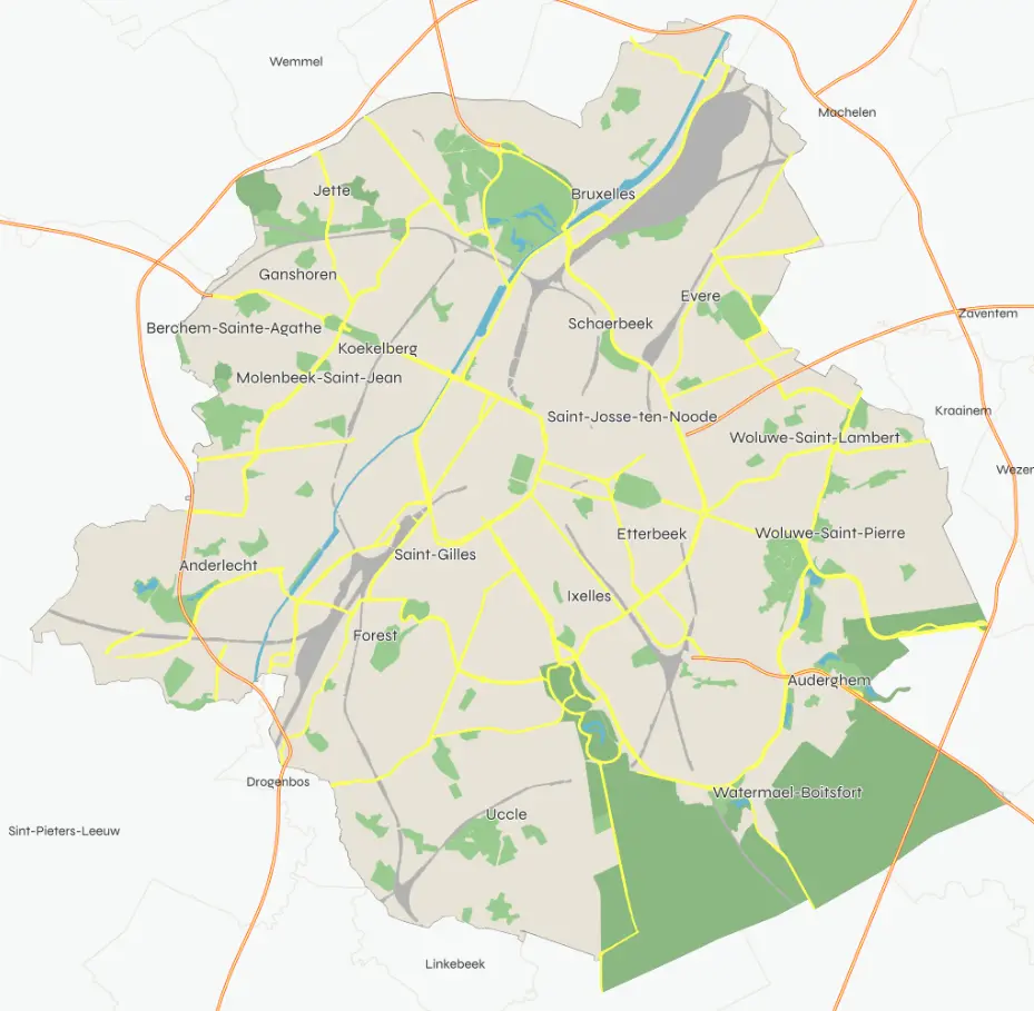 Carte de la Région de Bruxelles-Capitale